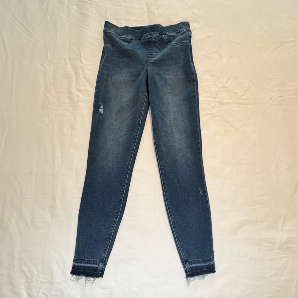 SPANX Dark Blue Distressed Skinny Jeans Womens Medium